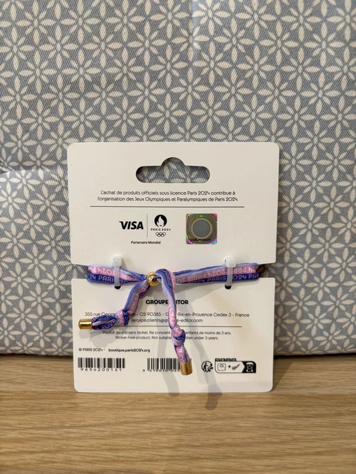 Bracelet Tissu Rose "Paris 2024" JO Paris 2024 - photo numéro 2