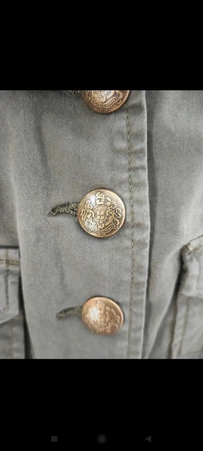 Cache cache veste en jeans kaki taille XS très bon état - photo numéro 3