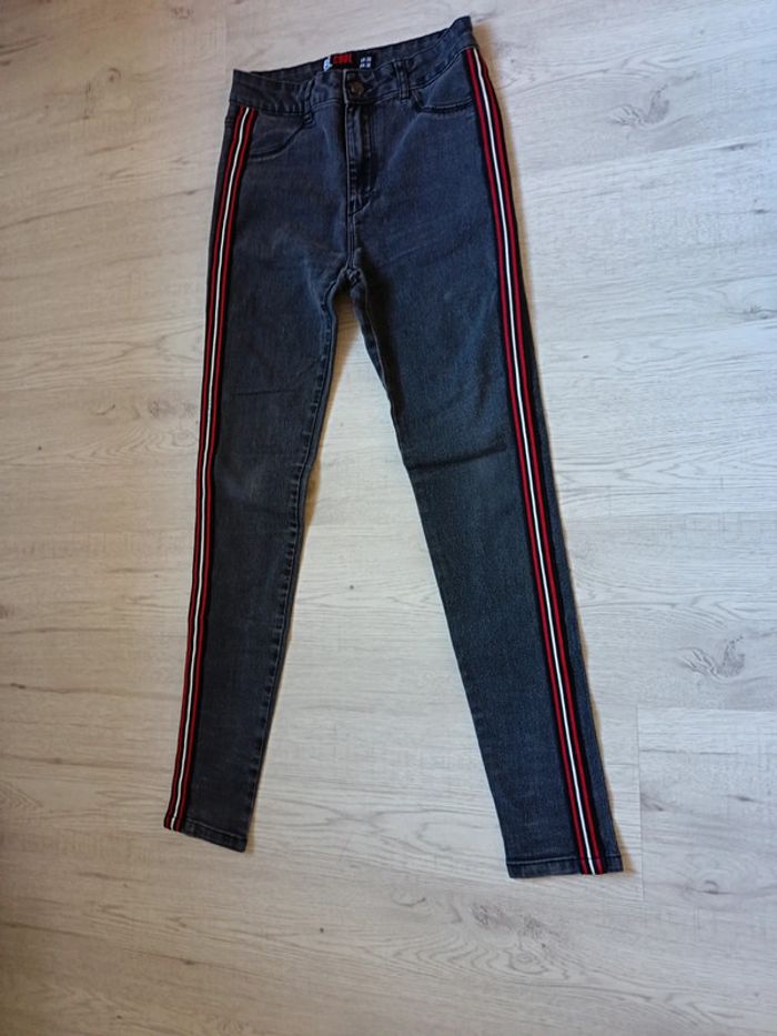 Pantalon Jennyfer 36 S slim bande ligne côté ado femme - photo numéro 2