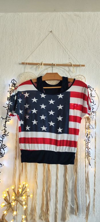 Magnifique tee shirt 2 en 1 américain