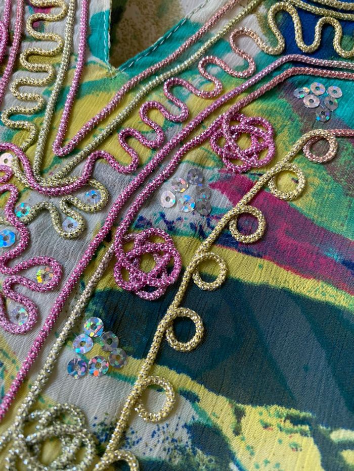 Robe voile brodé multicolore Yi Xiang XL - photo numéro 10