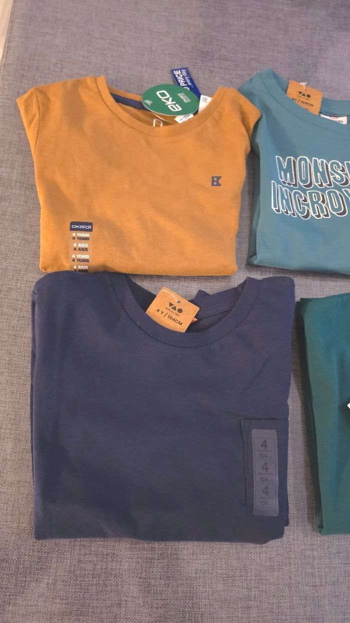 (Neufs non portés)🏷🤩 💙SUPERBE   lot Tee-shirts ml 4ans Garçon 💙😍🤩 - photo numéro 2