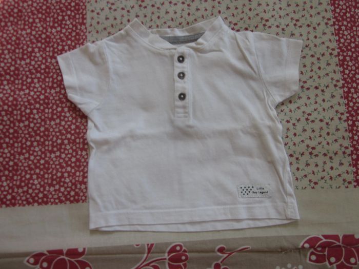 T-Shirt manches courtes blanc 1 mois