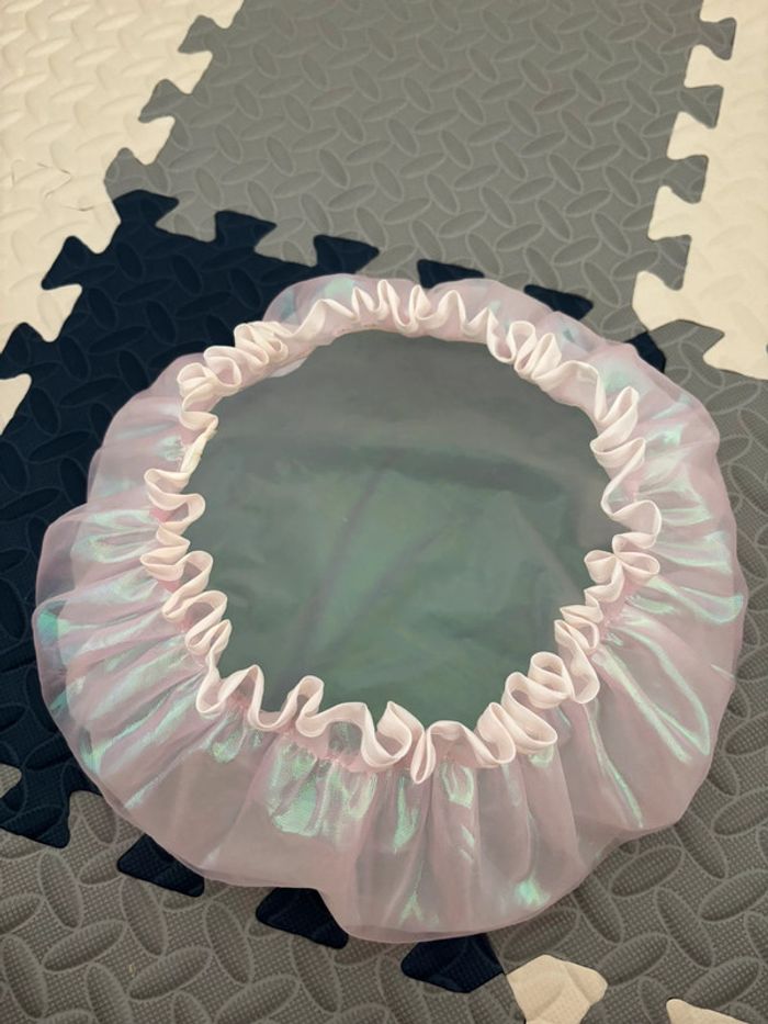 Bonnet de bain imperméable rose motif holographique - photo numéro 5