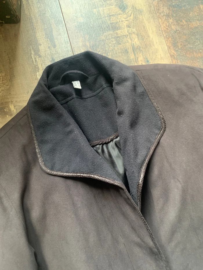 Manteau imitation daim noir - photo numéro 2