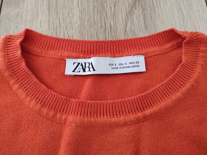 Pull fin court Zara orange - photo numéro 3