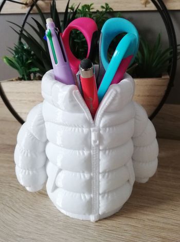 Pot à crayons style doudoune 3D