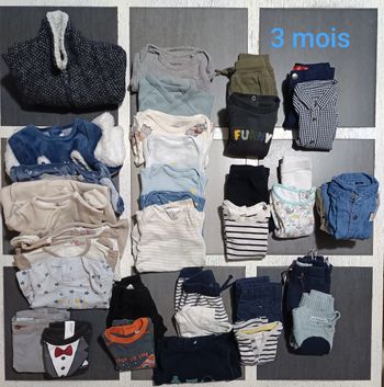 Lot vêtements bébé garçon 3 mois automne/hiver
