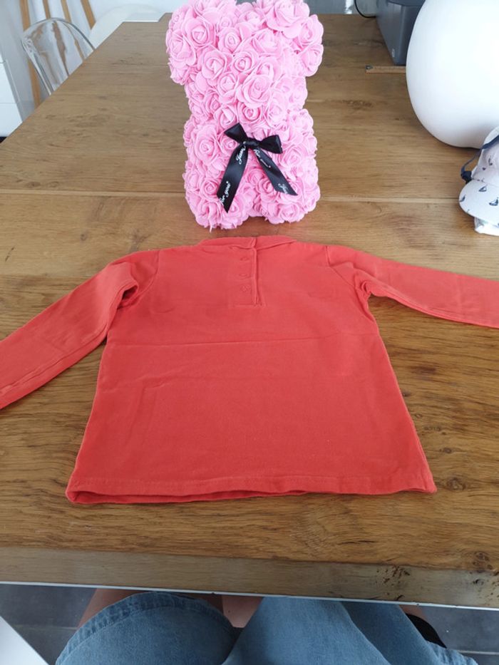 T-shirt col roulé rouge/ corail 18m - photo numéro 2