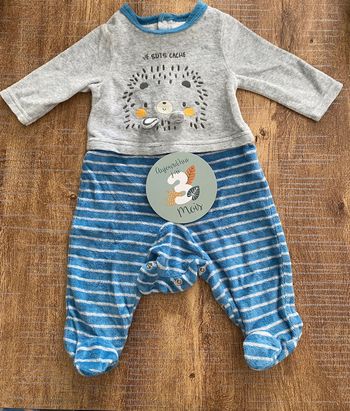 Pyjama en velours mots d’enfants bébé 3 mois