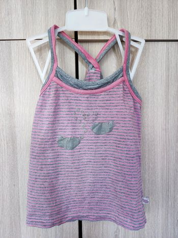 Debardeur poisson rose & gris zeeman / 7 ans