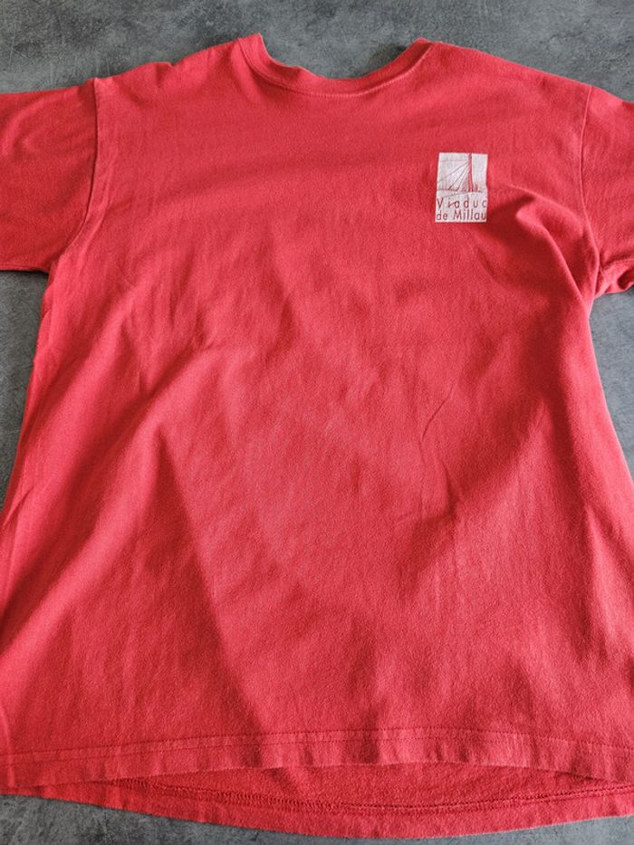 T-shirt original à manches courtes unisexe - Taille L / 40 - Viaduc de Millau - Rouge - photo numéro 3
