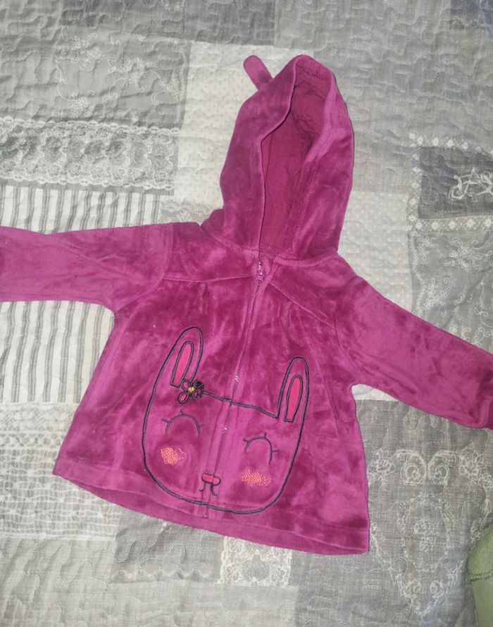 Gilet doux violet DPAM 6 mois