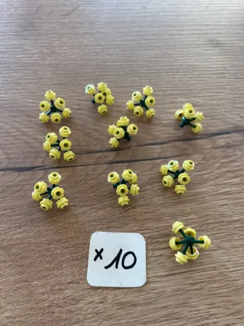 Lot de 10 bouquets de fleurs jaune marque LEGO