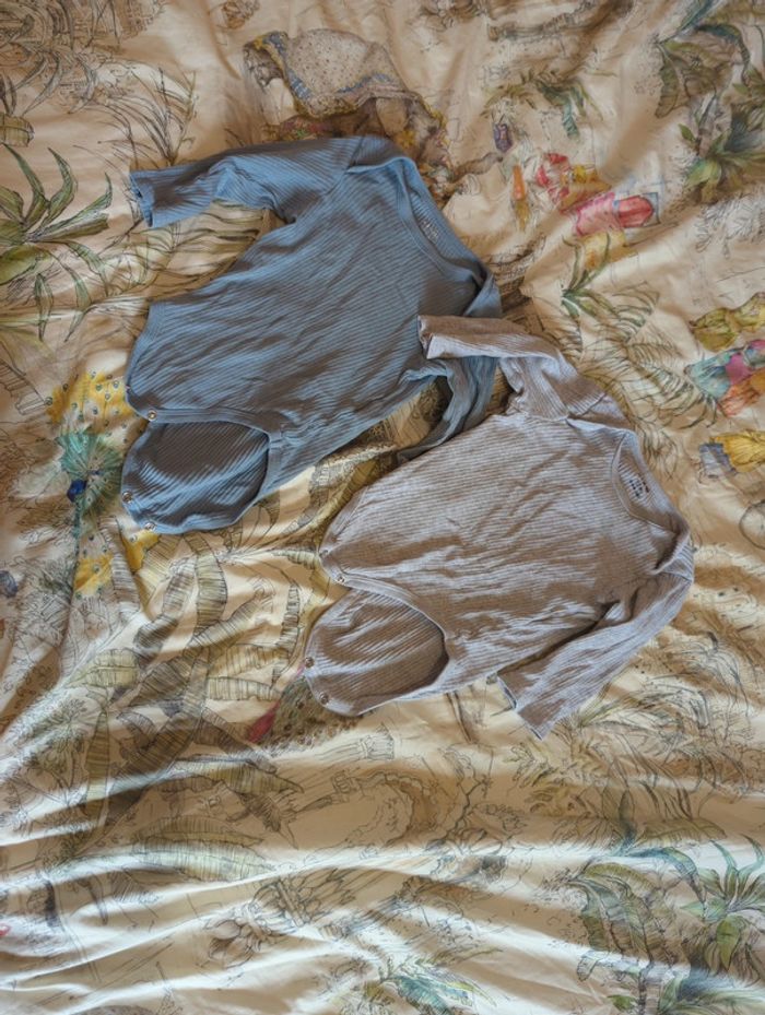 Lot de 2Bodies 12 mois manches longues