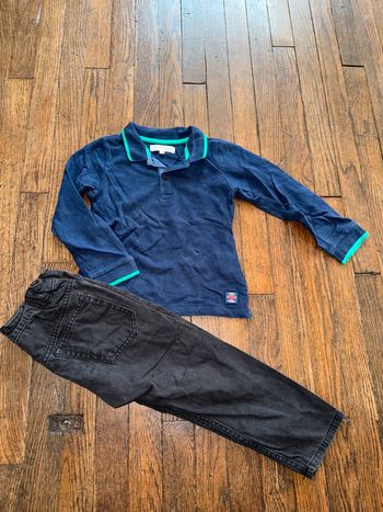 Polo cadet Rousselle et jeans H&M 3 ans