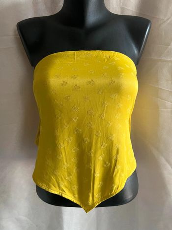 Top banana avec jacquard bustier jaune Zara femme S 🟣