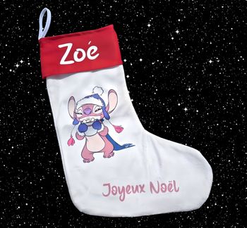 Grande chaussette de Noël personnalisée angel
