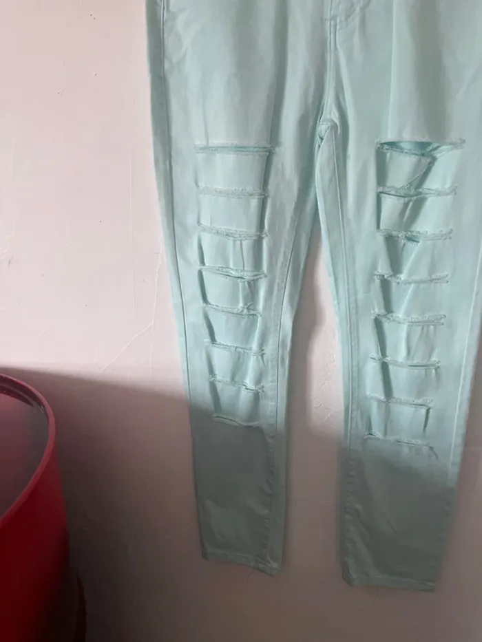 Jean bleu turquoise n°477 - photo numéro 5