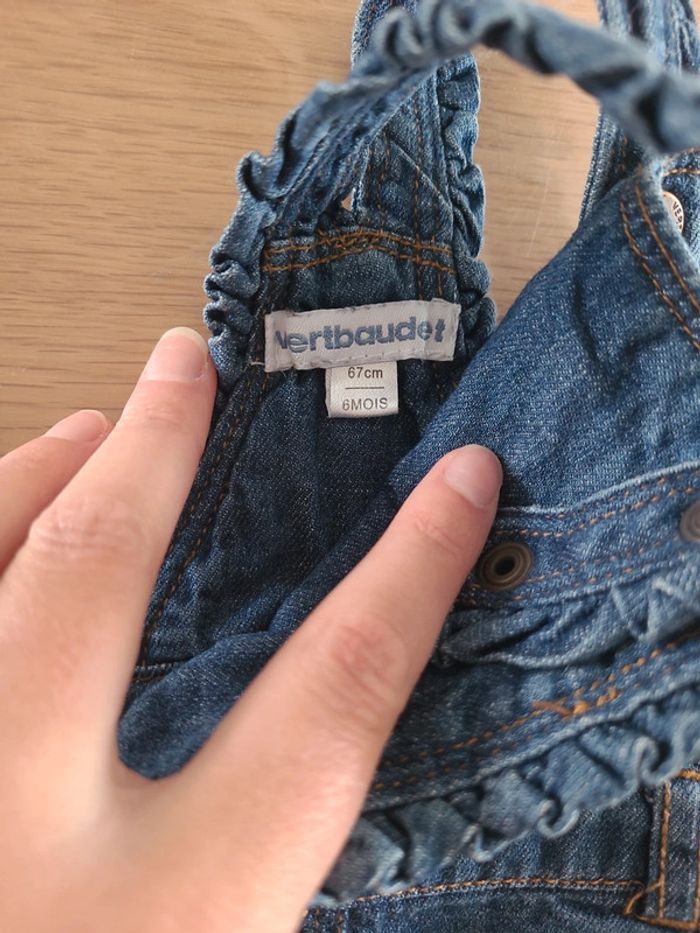 Salopette en jean vertbaudet 6 mois - photo numéro 2