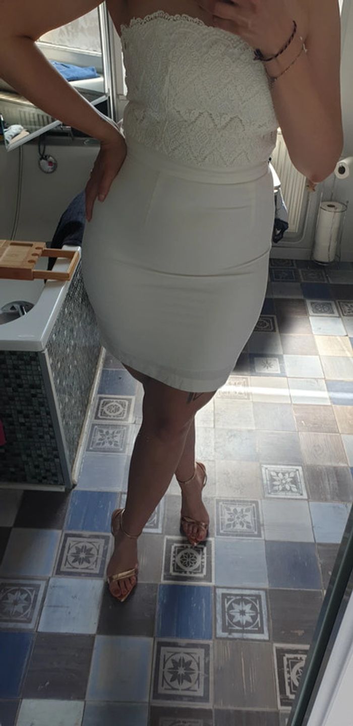 Robe bustier blanc cassé "Naf-Naf"
