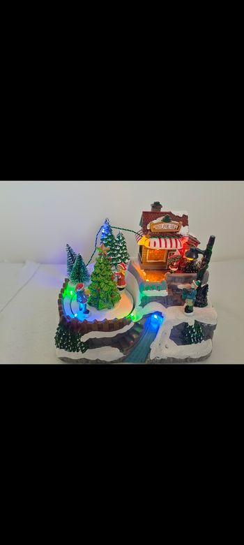 Village de Noël vendeur de sapins lumineux et sonore neuf 