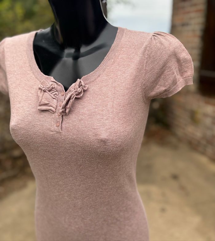 🌸 Robe en maille fine rose poudré – Naf Naf – Taille 36 - photo numéro 3