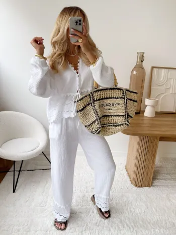 Pantalon détails Dentelle