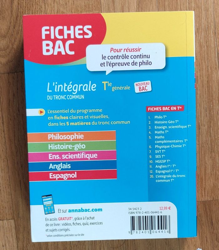 Livre Fiches BAC L'intégrale - Nouveau Bac - Terminale Générale - photo numéro 2