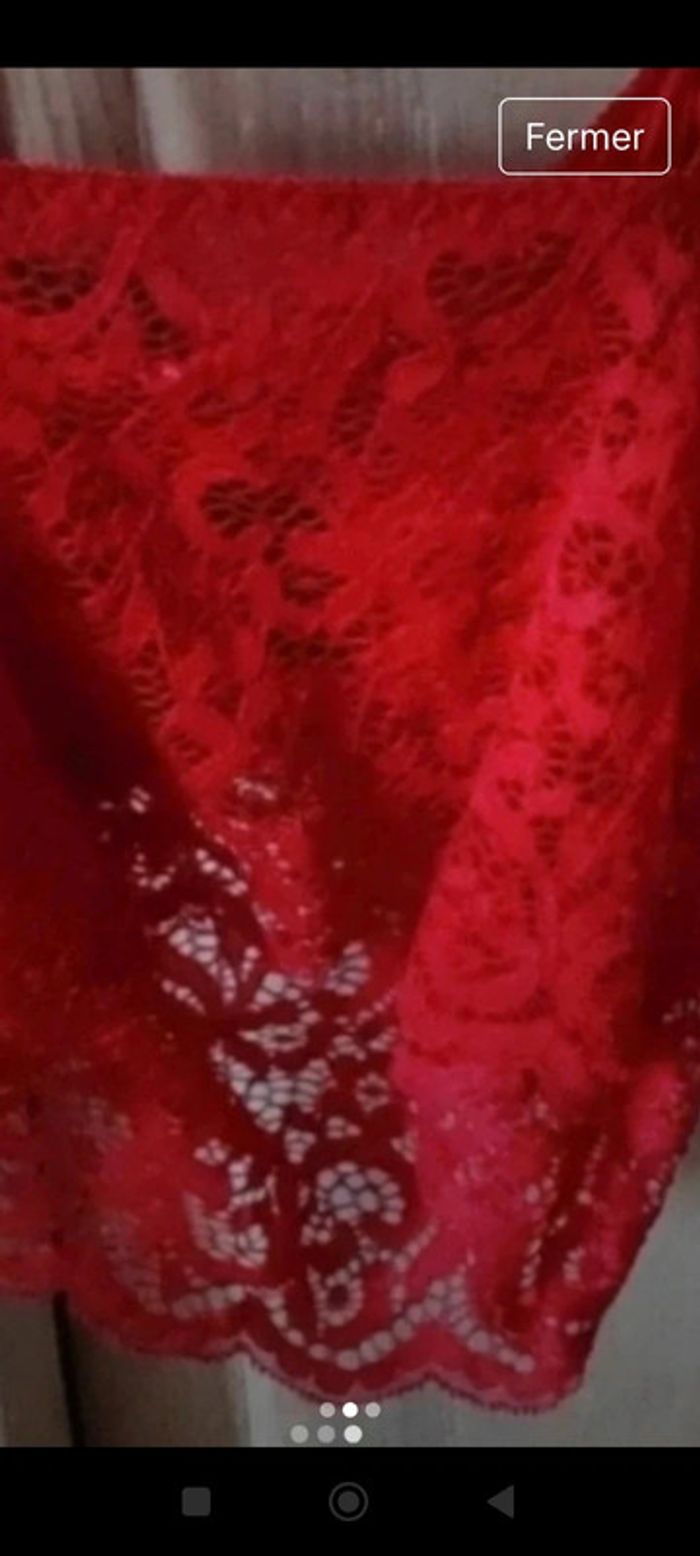 Croc top dentelle rouge - photo numéro 3