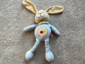 Peluche doudou chien bleu brodé escargot Tex 🌻