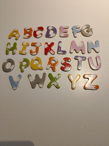 Lettres alphabet magnétiques en bois