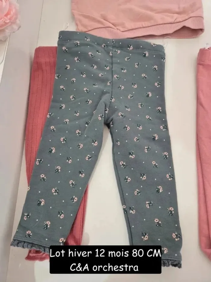 Lot hiver 9 - 12 mois 80 cm C&A baby ensemble joggings et sweat dernière collection - photo numéro 5