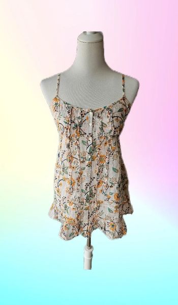 Débardeur long avec fleurs/feuilles et branches, Jacqueline riu, taille 36