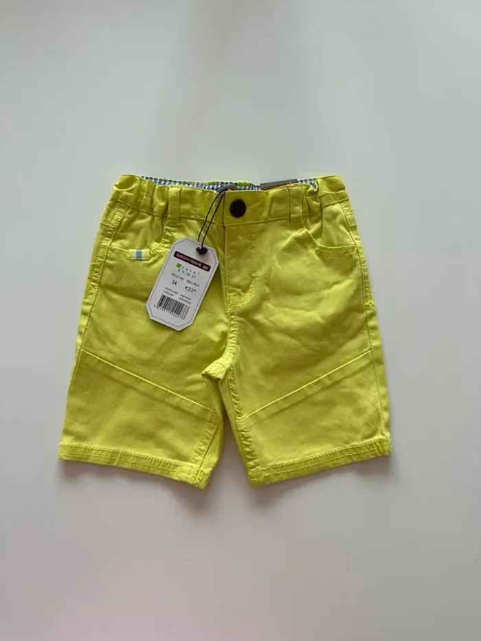 Short garçon jaune - 2 ans - Sergent Major - neuf avec étiquette