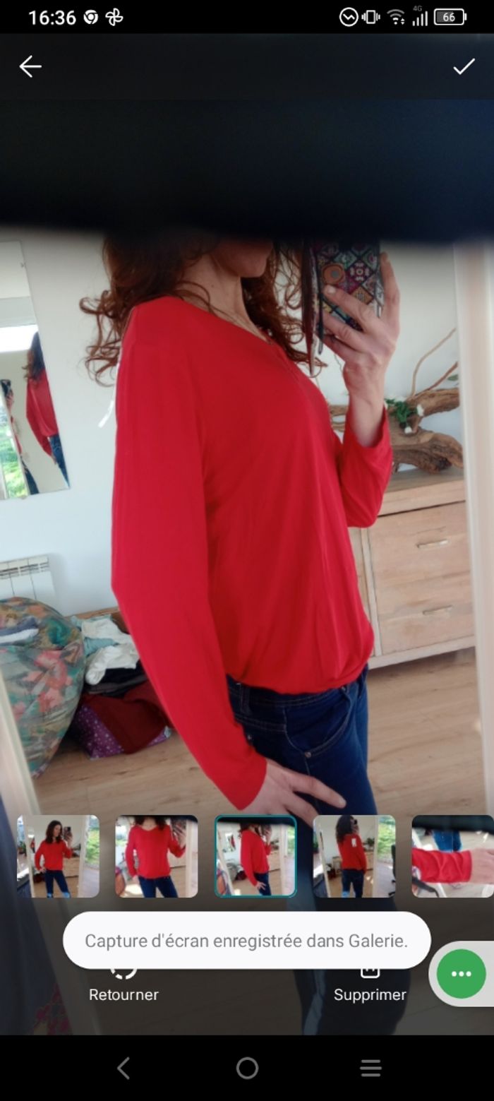 Top fluide 44 rouge c78 - photo numéro 5