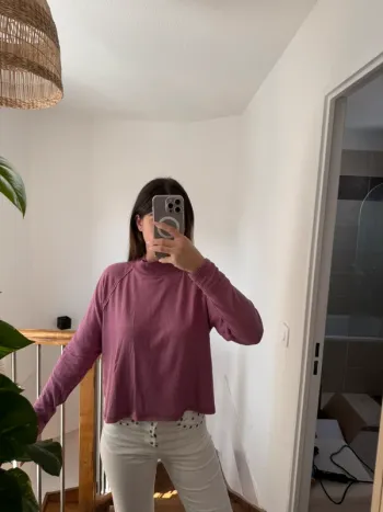 Pull col cheminé abercrombie & fitch vieux rose