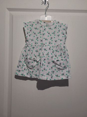 Robe blanche à fleurs verte Catimini