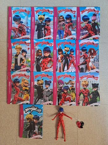 Lot de 13 livres MIRACULOUS / " La bibliothèque rose " / " Hachette jeunesse " + figurines offertes