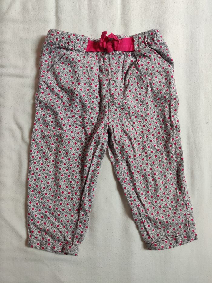 Pantalon sarouel fluide Obaïbi gris et fushia taille 18m/80cm - photo numéro 2