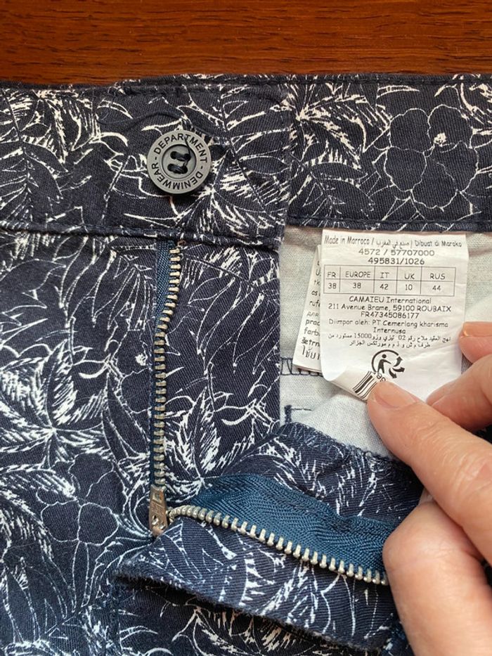 Short bleu imprimé camaïeu 38 - photo numéro 4