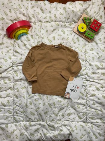 teeshirt manches longues marron clair 18 mois du pareil au même