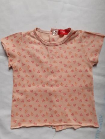 Tee shirt orange à motifs