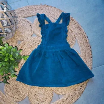 💙 Robe salopette à Volants Bleu Indigo – Taille 4 ans – Kiabi 💙