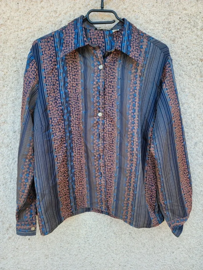 Chemise à motif Antoine vintage old money grunge tie and dye