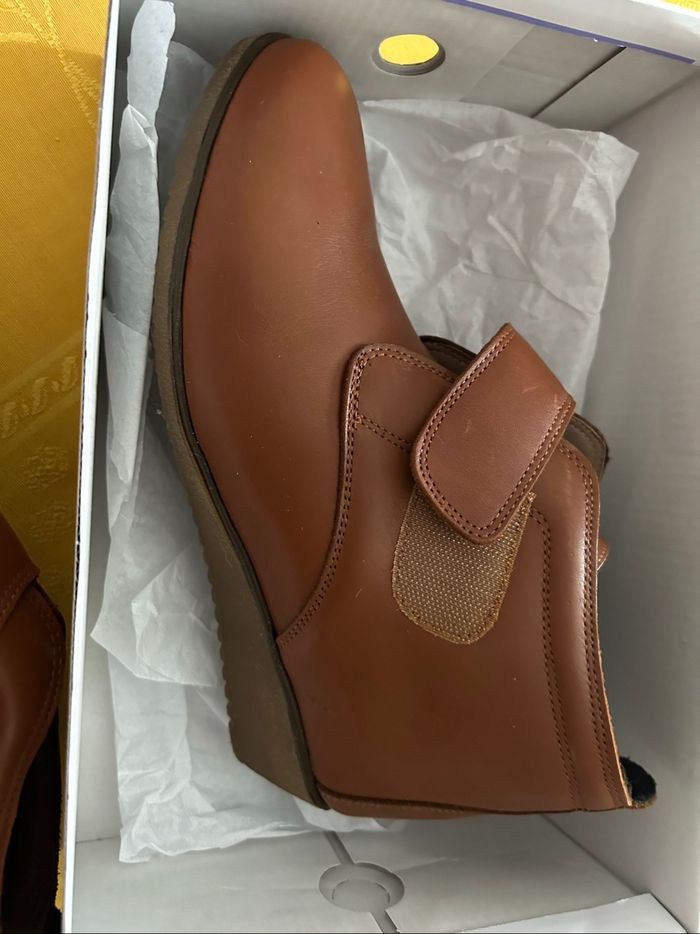 Bottines femme en cuir marron marque generico taille 39 - photo numéro 8