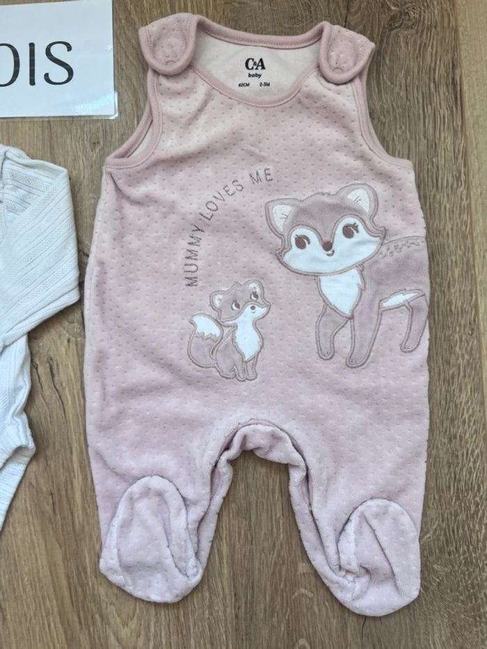 Ensemble grenouillère body + salopette renard 3 mois - photo numéro 3