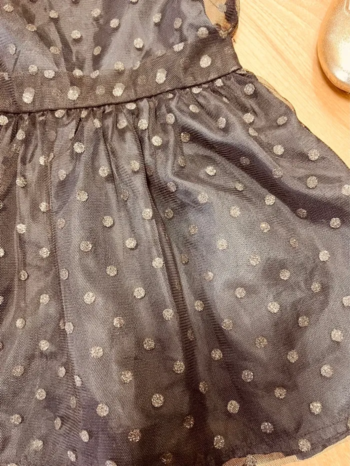Taille 2 ans robe de fête fille Kiabi noire et argenté * tulle poids * 🩷 - photo numéro 3