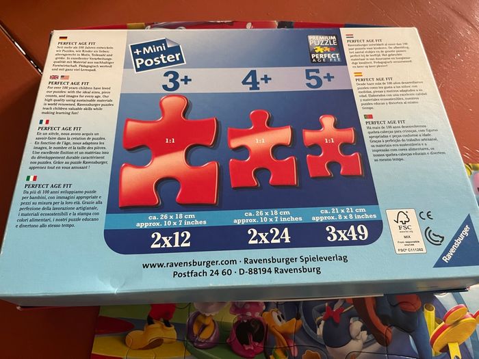 Puzzle x 2 Mickey Mouse  Ravensburger  3 ans - photo numéro 2