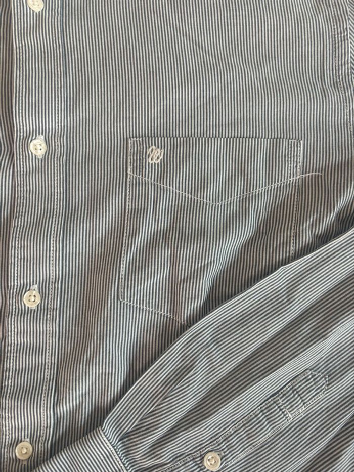 Chemise Wrangler bleu et blanc à rayures taille L - photo numéro 10